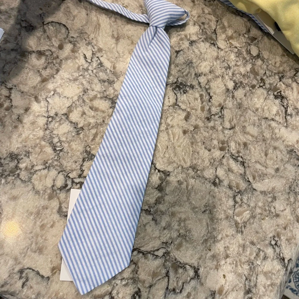 Janie and Jack Blue and White Striped Tie